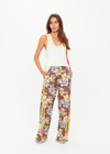THE UPSIDE women's floral Isla Juliet Pant offers a relaxed fit in our vintage Isla hibiscus design and features an elasticated waistband with pockets, a split hem detail and yellow contrast binds. Made for lifestyle.