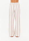 THE UPSIDE women's mocha stripe Baja Charli Drawstring Pant is designed for a low rise, straight leg fit with a elastic waistband with drawcord. Made for lifestyle.