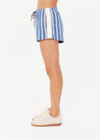 THE UPSIDE women's blue stripe Palmas Helena Short is designed for a relaxed fit and features an elasticated waistband with drawcord and side pockets. Made for lifestyle.