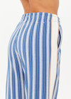 THE UPSIDE women's blue stripe Palmas Marnie Wide Leg Pant offers a high-rise, wide leg fit and features an elasticated waistband and side pockets. Made for lifestyle.