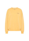 THE UPSIDE women's yellow organic cotton Paradise Coolum Crew is designed for an oversized fit, with discreet side seem pockets and ribbed neckline, cuffs and hem. Made for everyday wear.