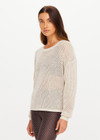 THE UPSIDE women's cream organic cotton Sebastian Knit Crew offers a relaxed fit with an open knit construction and ribbed trims. Made for lifestyle.