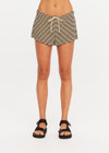 THE UPSIDE women's stripe Santos Lucie Drawstring Short offers a regular fit with a low rise waist, side splits and adjustable drawcord waistband. Made for lifestyle.