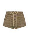 THE UPSIDE women's stripe Santos Lucie Drawstring Short offers a regular fit with a low rise waist, side splits and adjustable drawcord waistband. Made for lifestyle.