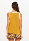 THE UPSIDE women's yellow organic cotton Fenway Wales Knit Tank features a relaxed fit, open knit construction and contrast ribbed trims. Made for lifestyle.