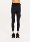 THE UPSIDE women's black Sol 25inch Midi Legging offers a soft and supportive fit with a mid rise waist, side stripe detailing, pockets and adjustable drawcord. Made for yoga and pilates.