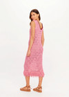 THE UPSIDE women's pink organic cotton Bahia Helena Knit Fringe Dress is designed for a relaxed fit, featuring a low scoop back, loose knit construction and fringed hem detailing. Made for lifestyle.