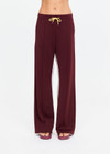 THE UPSIDE women’s maroon recycled Marnie Panelled Wide Leg Pant is high rise and features an elasticated waistband, side seam pockets, contrast detailing and drawcord waist. Made for lifestyle.