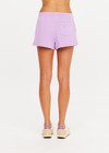 THE UPSIDE women's violet organic cotton Soul Demi Track Short is designed for a relaxed fit and features a straight leg silhouette, elasticated waistband and contrast drawcord detailing. Made for lifestyle.