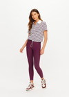 THE UPSIDE women's stripe organic cotton Sophie Cropped Polo Shirt is designed for a cropped fit and features a collared neckline, button front closure and adjustable drawcord hem detailing. Made for lifestyle.