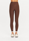 THE UPSIDE women's brown Daytona 25inch High Midi Legging is cut for a soft and supportive fit with a high rise waist, contrast side stripe detailing and cuffed hems. Made for yoga and pilates.