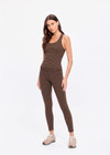 THE UPSIDE women's check recycled peached Zinnia Lenny Tank Top is designed for a soft and supportive fit and features a scoop neckline, cross back straps and built in shelf bra with removable cups. Made for yoga and pilates.
