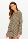 THE UPSIDE women's stripe Santos Rio Long Sleeve Top is designed for a relaxed fit and features soft towelling fabrication, dropped shoulders and a timeless stripe design. Made for lifestyle.