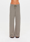 THE UPSIDE women's khaki organic cotton Sandy Wide Leg Track Pant is cut in a relaxed shape with an elasticated waistband and olive paracord drawcord. The perfect everyday track pant, made to last.