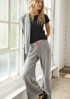 THE UPSIDE women's grey organic cotton Sandy Wide Leg Track Pant is cut in a relaxed shape with an elasticated waistband and pink paracord drawcord. The perfect everyday track pant, made to last.