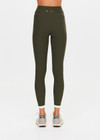 THE UPSIDE women's olive Laguna 25inch Legging offers soft support and features an orange drawcord and contrast cuffs at hem. Made for yoga & pilates.