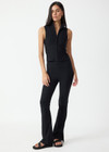 THE UPSIDE women's black Divina Florence Flare Pant is mid-rise and features a foldover waistband and side splits at hem in cotton modal fabrication. Made for lifestyle.