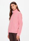 THE UPSIDE women’s pink organic cotton Bonita Carmen Moto Jacket is a relaxed-fit, zip-through style with a high neck and full lining. Made for lifestyle.