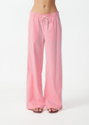 THE UPSIDE women’s pink Cortina Elita Pant is a mid-rise style with a soft elastic waistband, slanted side-seam pockets and cream piping. Made for lifestyle.