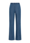THE UPSIDE women's blue lyocell Lykke Marnie Wide Leg Pant is designed for a high-rise fit and features an elasticated waistband and cream binds down the side seams. Made for lifestyle.