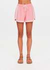 THE UPSIDE women’s pink Cortina Klio Short is a relaxed-fit style with a soft elasticated waistband and pink paracord drawcord with cream aglet ends. Made for lifestyle.