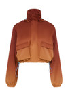 THE UPSIDE women's red Maya Ace Shell Jacket is designed for a cropped fit and features water-resistant, moisture-wicking, quick-dry fabric with four-way stretch. Made for running.