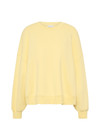THE UPSIDE women's yellow organic cotton Paloma Crew is designed for a boxy fit and features a drop shoulder and ribbed neckline, hem and cuffs. Made for lifestyle.