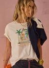 THE UPSIDE women's natural organic cotton Royal Palm Jodhi Tee is designed for a regular fit and features a royal palm graphic printed at front chest. Made for lifestyle.