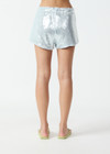 THE UPSIDE women's blue Austen Sequin Short is a mid-rise fit and features a curved hem, and a light blue elasticated drawcord. Made for lifestyle.