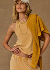 THE UPSIDE women's yellow Soho Hunter Tank Top features a high neckline and is crafted from our soft brushed recycled cotton fabrication. Made for everyday leisure.