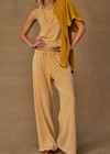 THE UPSIDE women's yellow Soho Tokio Wide Leg Pant is designed for a relaxed fit and features an elasticated waistband, front pockets and embroidered arrow logo. Made for everyday.