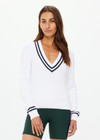 SONNY V NECK KNIT SWEATER - WHITE [USW125024]