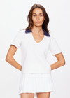 JACOBS V NECK COLLARED POLO - WHITE [USW125038]