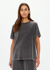 SOHO EVA CREW NECK TEE - WASHED BLACK [USW125044]
