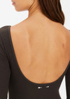TYRA SCOOPBACK LONG SLEEVE TOP - LICORICE [USW125087]