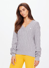 SEYMOUR CABLE KNIT SWEATER - GREY MARLE [USW125089]