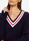 RENSHAW JOSETTE V NECK SWEATER - NAVY [USW225004]