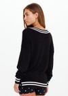 DUET V NECK KNIT SWEATER - BLACK [USW225065]