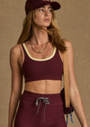 THE UPSIDE women's maroon Trail Harley Scoop Neck Bra is made from soft, breathable fabric and features a soft elasticated underbust with removable cups.