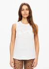 KNITTED LOGO TARA TANK TOP - WHITE [USW225113]