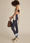THE UPSIDE women's navy Silverstone 25 inch Legging features a recycled rib fabrication with elasticated drawcord waist. Perfect for yoga & pilates.
