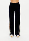 THE UPSIDE women's navy Monaco Freya Wide Leg Pant is a soft recycled velour fabric with side seam pockets and an elasticated waistband. The perfect travel pant.