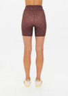 THE UPSIDE women's paisley recycled peached Mikkola 5in Spin Short is designed for soft & supportive mid rise fit featuring a draw cord waist and contrast stripe. Ideal for pilates, yoga & barre.