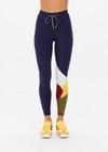 THE UPSIDE women's navy recycled peached Starburst 25in Legging is designed for a supportive fit and features a drawcord waist. Made for yoga and pilates.