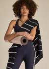 THE UPSIDE women's stripe organic cotton Sebastian Crew Knit Sweater is designed for a relaxed fit and features a knitted rib neckline and cuffs. Made for lifestyle.