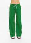 THE UPSIDE women's green Galaxia Loretta Pant is designed for a mid to low rise straight leg fit and features elasticated waistband, drawcord and side seam pockets. Made for lifestyle.