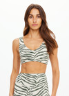 THE UPSIDE women's green Reversible Isaac Bra is designed for a soft & supportive fit in a recycled fabric and features a V neckline. Made for yoga & pilates.