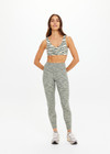 THE UPSIDE women's green Reversible 25inch Legging is designed for a soft & supportive fit in a recycled fabric and features embroidered arrow logo on back. Made for yoga & pilates.