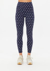 THE UPSIDE women's navy Cruzada 25inch Legging is designed for a soft & supportive fit in a jacquard rib fabrication in mini flag design. Made for yoga & pilates.