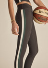THE UPSIDE women's charcoal Limiter 25inch Legging is designed for a soft & supportive fit in a recycled rib fabrication and features a folded waistband. Made for yoga & pilates.